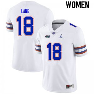 Women's Florida Gators #18 Dante Lang NCAA Nike White Authentic Stitched College Football Jersey TZB1362PV